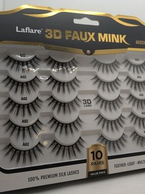 Laflare Silk Lashes 3D Faux Mink Eyelashes Multipack, Light, Natural Looking,...